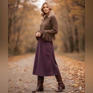 Zara Purple‎ Midi Skirt